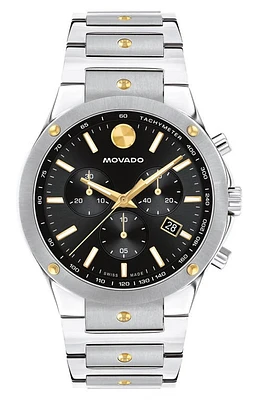 Movado SE Chronograph Bracelet Watch, 42mm in Black/Silver at Nordstrom