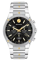 Movado SE Chronograph Bracelet Watch, 42mm in Black/Silver at Nordstrom