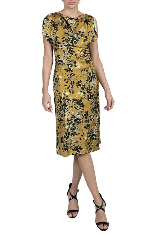 Nordstrom Julia Jordan Floral Print Midi Dress Gold Multi at Nordstrom, | The Summit Nordstrom Julia Jordan Floral Print Midi Dress Gold Multi at Nordstrom, | The Summit
