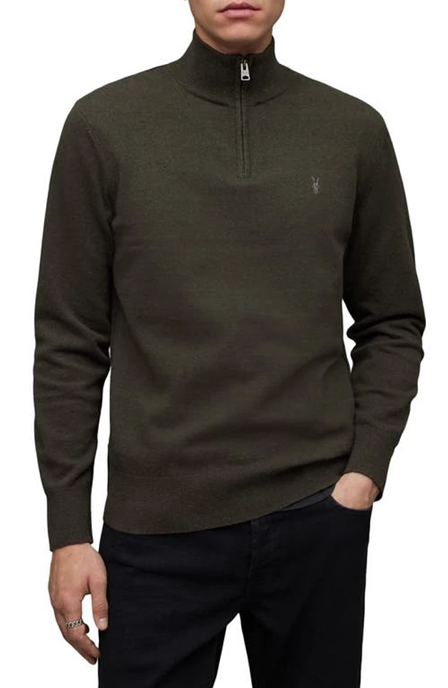 AllSaints Kilburn Half Zip Wool Blend Pullover at Nordstrom,