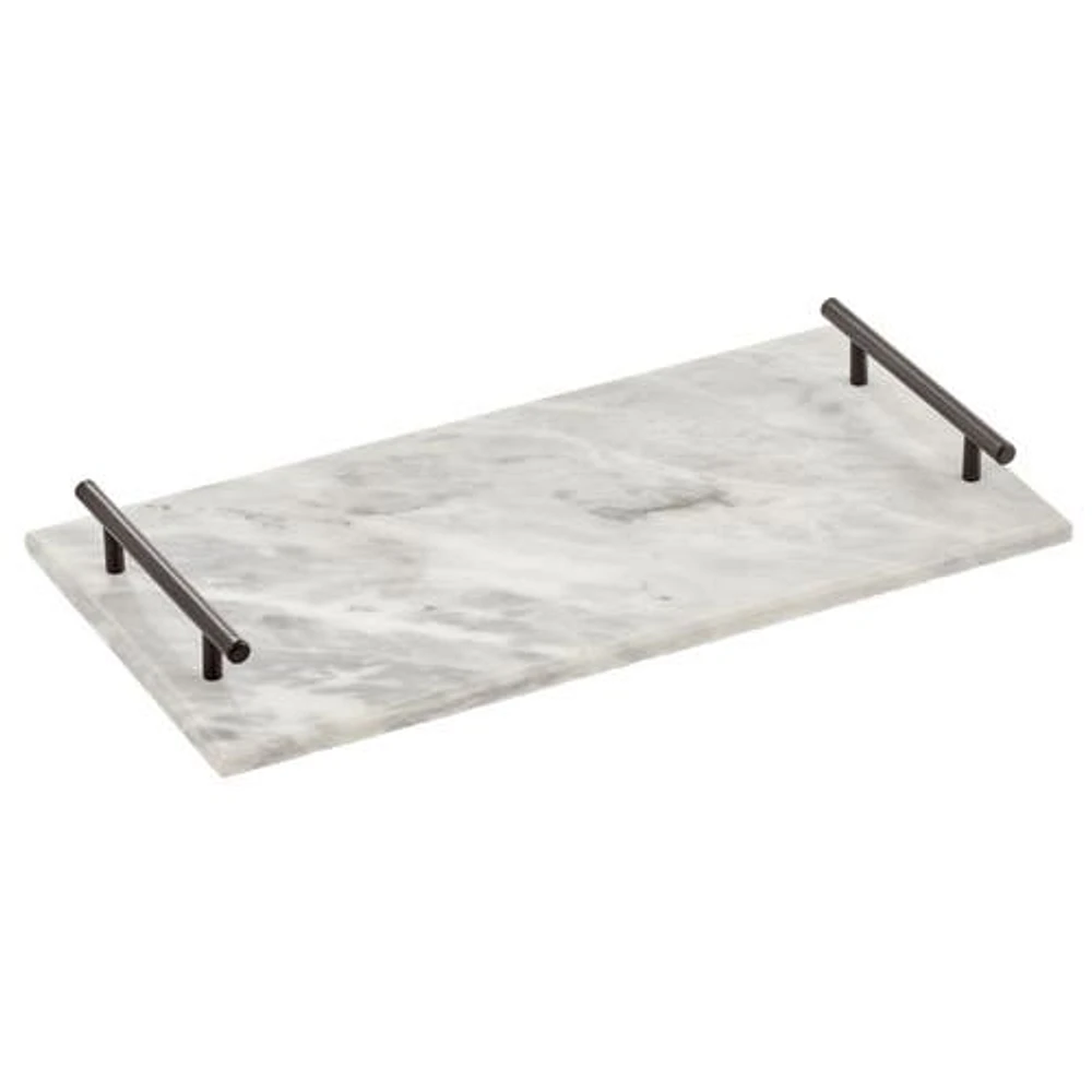 mDesign Marble Serving Tray Board with Handles for Entertaining in Marble/black at Nordstrom