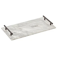 mDesign Marble Serving Tray Board with Handles for Entertaining in Marble/black at Nordstrom