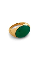 Monica Vinader x Kate Young Onyx Dome Ring 18Ct Metallic Gold at Nordstrom,