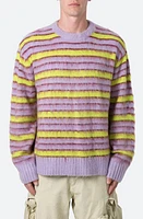 mnml Striped Faux Mohair Sweater Green/Purple at Nordstrom,