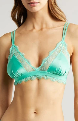 Love Stories Lace Trim Bra Mint at Nordstrom,