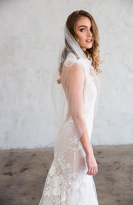 Brides & Hairpins Leola Swarovski Crystal Fingertip Veil in Light Ivory at Nordstrom