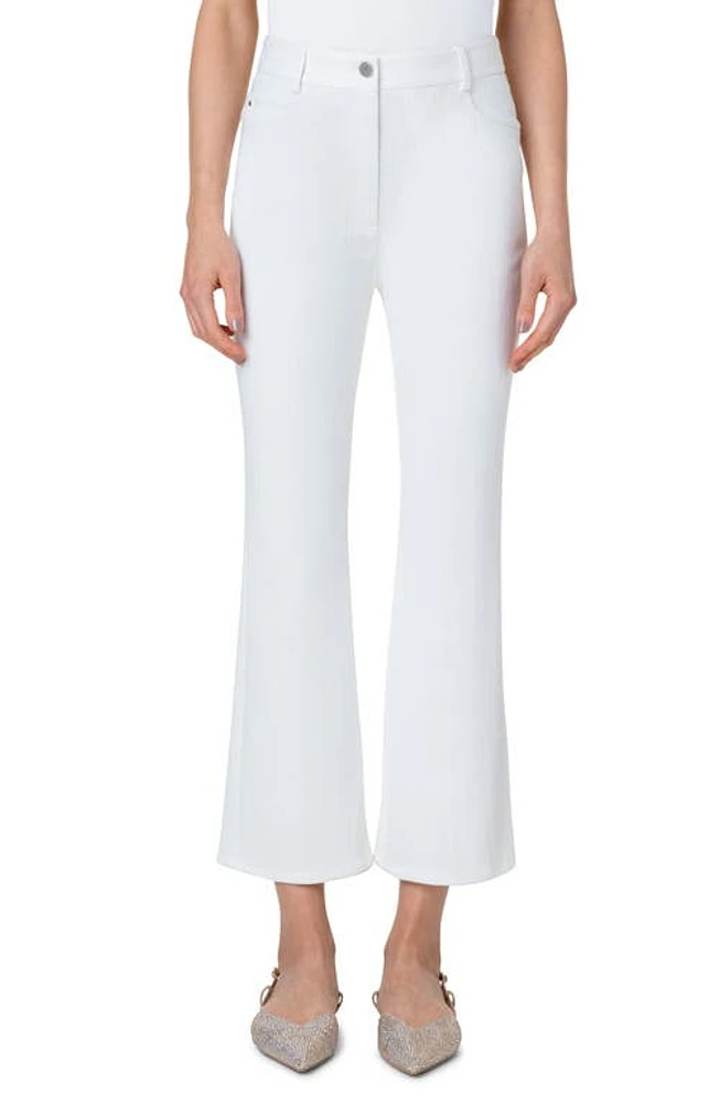 Akris punto Cali Stretch Denim Crop Bootcut Jeans Cream at Nordstrom,