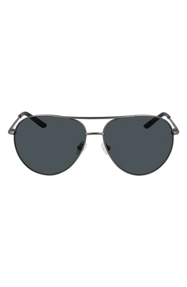 Nike Chance 61mm Polarized Aviator Sunglasses in Satin Gunmetal/Polar Grey at Nordstrom