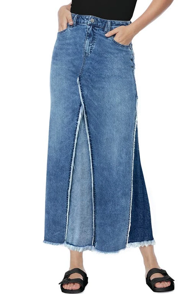 Wash Lab Denim Wash Lab Mix Denim Maxi Skirt in Blush Blue at Nordstrom, Size 25