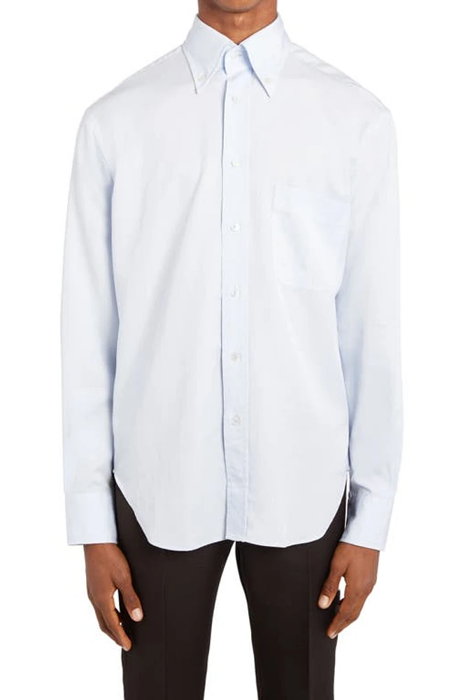 TOM FORD Fluid Fit Lyocell Button-Down Shirt Light Blue at Nordstrom, Eu