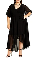 City Chic Enthral Me Wrap Dress Black at