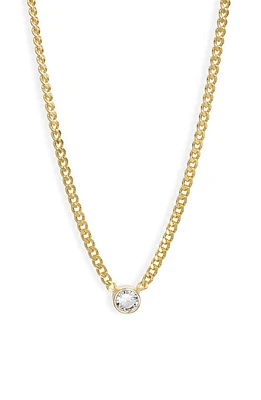 SHYMI Fancy Bezel Pendant Necklace in Gold/White/round Cut at Nordstrom, Size 16