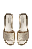 Tory Burch Double-T Leather Sport Slide Sandal Spark Gold at Nordstrom,