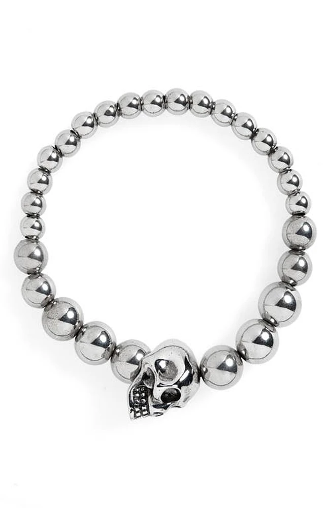 Alexander McQueen Alexandar McQueen Skull Ball Bracelet in Silver at Nordstrom