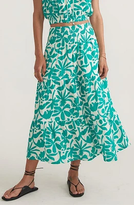 Marine Layer Corinne Floral Double Cloth Maxi Skirt Slushy Tropicali at Nordstrom,