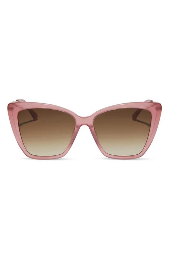 DIFF Becky II 56mm Cat Eye Sunglasses in Guava /Brown Gradient at Nordstrom