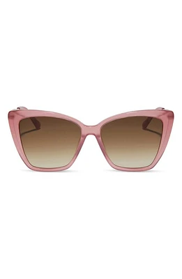 DIFF Becky II 56mm Cat Eye Sunglasses in Guava /Brown Gradient at Nordstrom