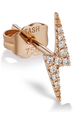 Maria Tash Diamond Lightning Bolt Stud Earring in Rose Gold/Diamond at Nordstrom, Size 11 Mm