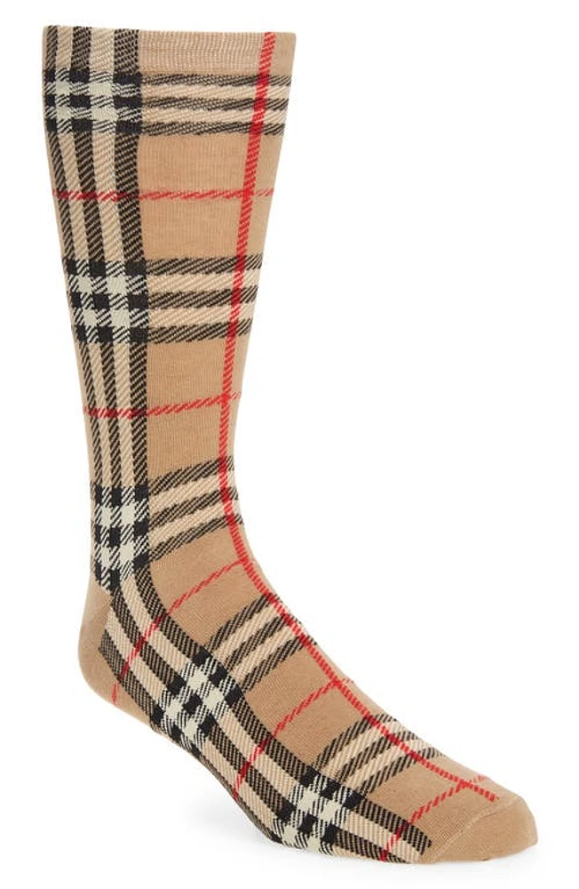 burberry Check Socks in Archive Beige at Nordstrom, Size Medium