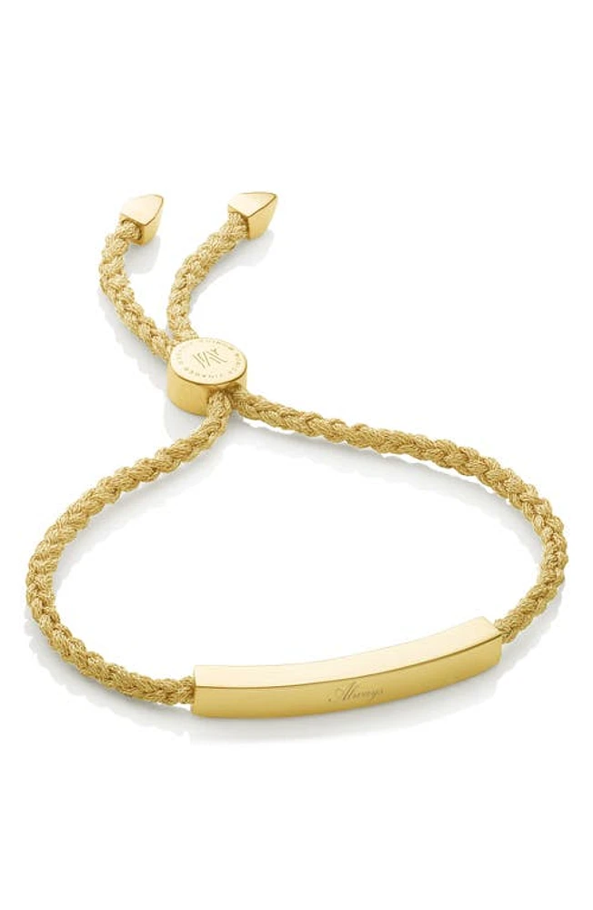 Monica Vinader Linear Bar Friendship Bracelet in Gold Metallica at Nordstrom