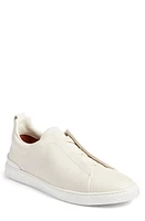 ZEGNA Triple Stitch Slip-On Sneaker Light Beige at Nordstrom,