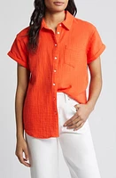 caslon(r) Cotton Gauze Camp Shirt at Nordstrom