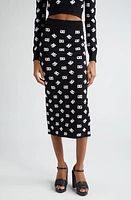 Dolce & Gabbana Monogram Jacquard Midi Sweater Skirt Nero/Bianco at Nordstrom, Us