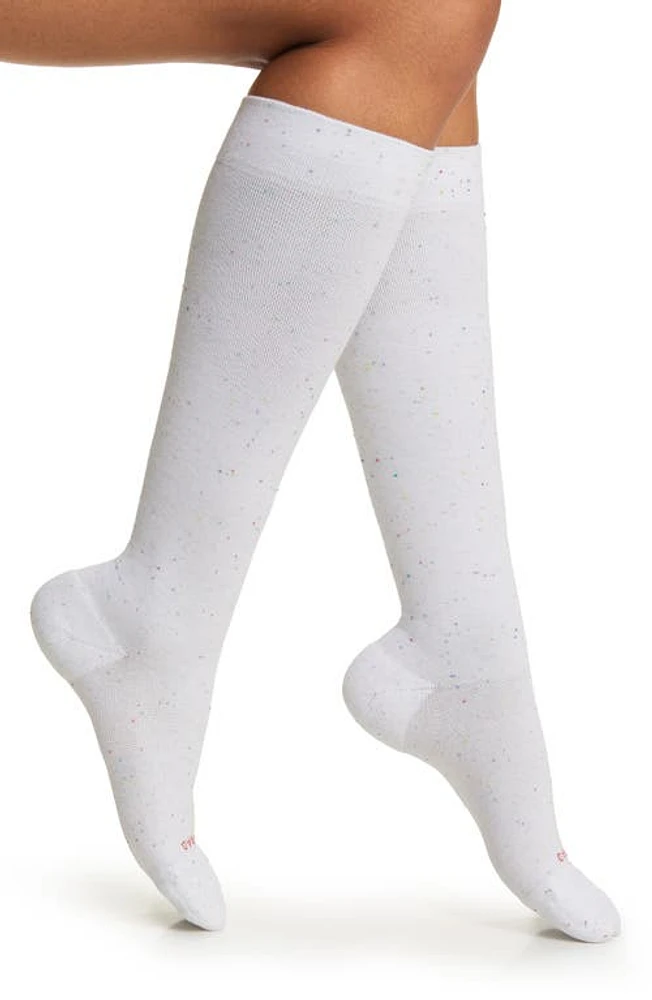 COMRAD Recycled Cotton Blend Knee High Compression Socks in Stargazer White at Nordstrom, Size Small