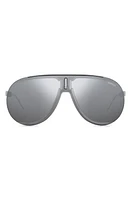 Carrera Eyewear Superchampion 99mm Aviator Sunglasses in Ruthenium/Silver Mirror at Nordstrom