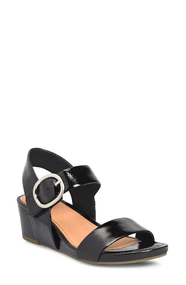 Söfft Vaya Wedge Sandal Black Patent at Nordstrom,