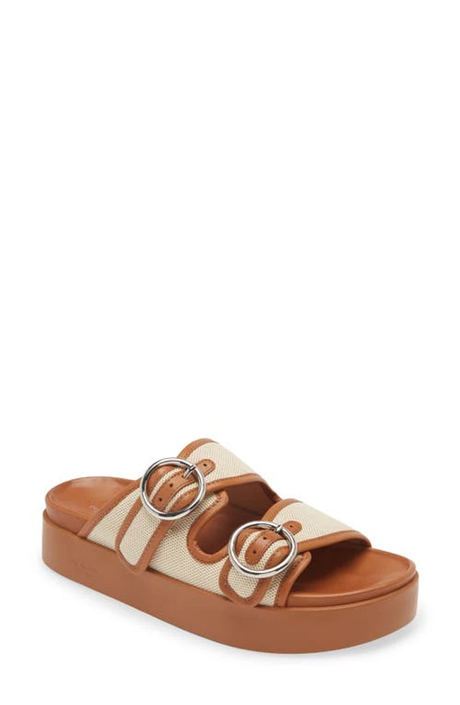 rag & bone Geo Buckle Platform Slide Sandal Natural at Nordstrom,