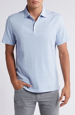 Robert Barakett Mozart Slim Fit Jacquard Polo Light Blue at Nordstrom,