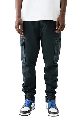 True Religion Brand Jeans Big T Cargo Joggers Jet Black at Nordstrom,