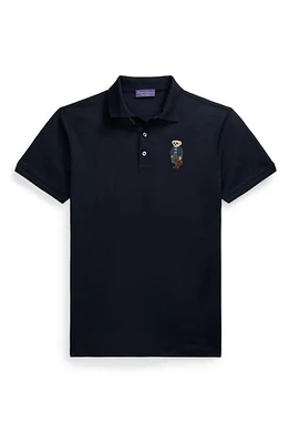 Ralph Lauren Purple Label Polo Bear Embroidered Cotton Piqué Classic Chairman Navy at Nordstrom,