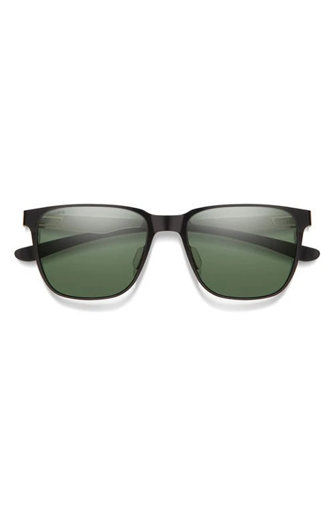 Smith Lowdown 54mm ChromaPop Polarized Square Sunglasses in Matte Black /Silver /Gray at Nordstrom