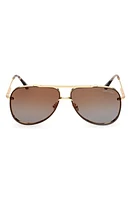 TOM FORD Leon 62mm Pilot Sunglasses in Shiny Deep Gold /Brown at Nordstrom