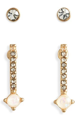 BP. Crystal Stud Earrings in Gold- White at Nordstrom