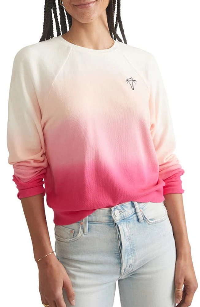 Marine Layer Dip Dye Cotton Sweatshirt Beetroot at Nordstrom,