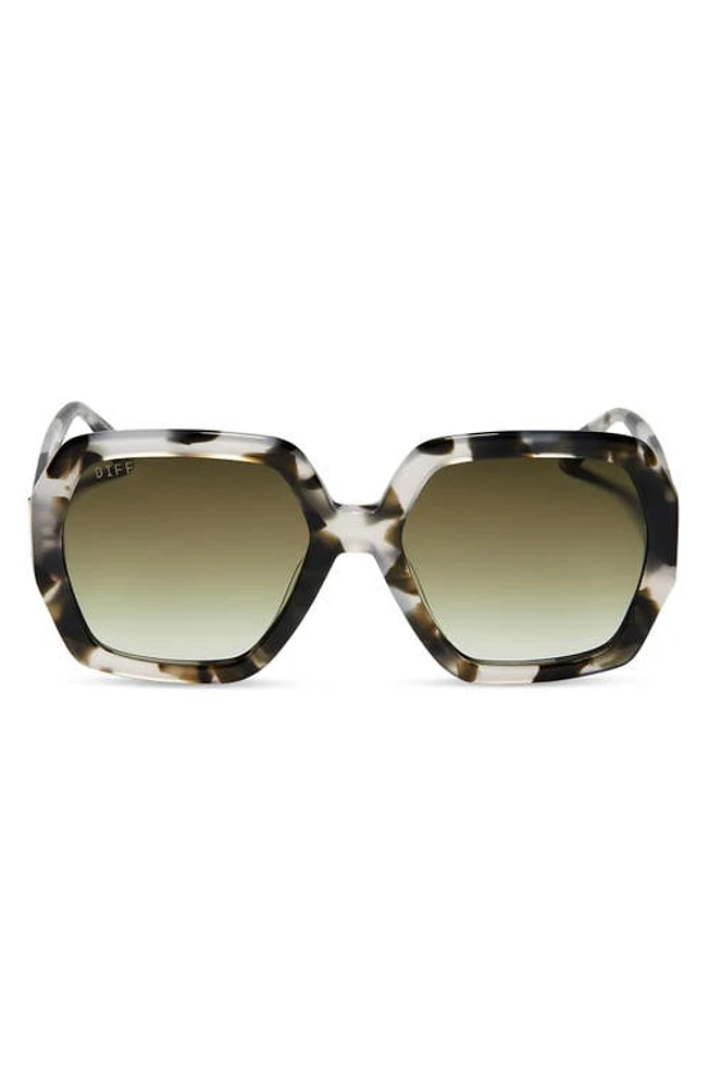 DIFF Nola 51mm Polarized Gradient Square Sunglasses in Kombu/Olive Gradient at Nordstrom