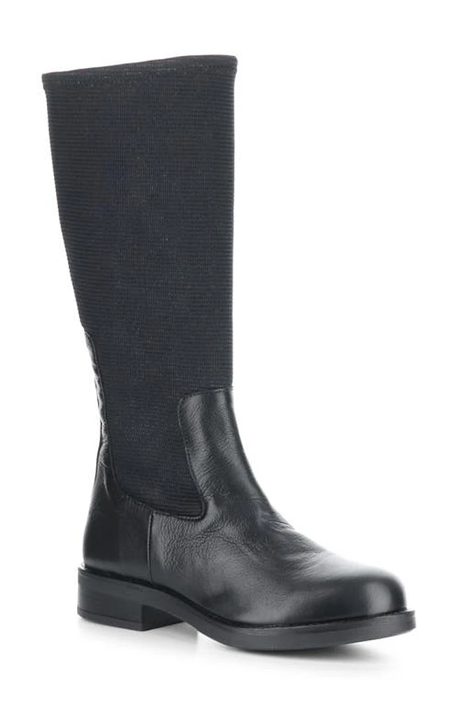 Bos. & Co. Noise Waterproof Knee High Boot Black Feel/Woven Stretch at Nordstrom,