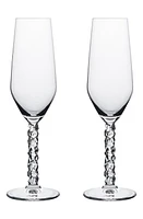 Orrefors Carat Set of 2 Champagne Flutes in Clear at Nordstrom