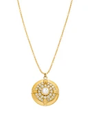 Sethi Couture Nora Diamond Medallion Pendant Necklace in Yellow Gold at Nordstrom, Size 18 In