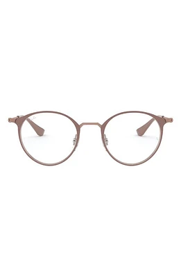 Ray-Ban 49mm Optical Glasses in Gold Brown at Nordstrom