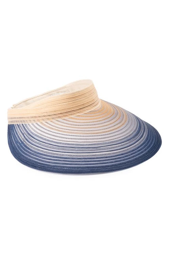 Eugenia Kim Trixie Wide Brim Packable Visor in Beige/Blue at Nordstrom