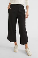 Marine Layer Allison Pull-On Crop Wide Leg Pants Black at Nordstrom,