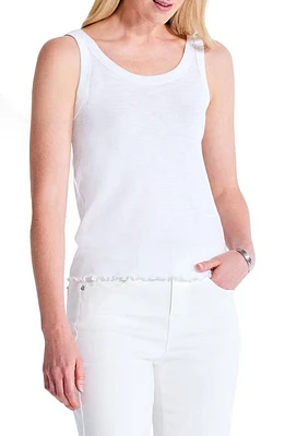 NZT by NIC+ZOE Scoop Neck Lettuce Edge Tank in Paper White at Nordstrom, Size X-Large