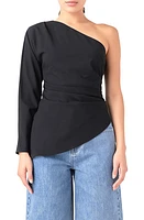 Grey Lab Gathered One-Shoulder Asymmetric Top at Nordstrom,