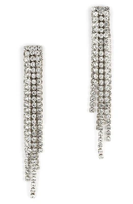 Deepa Gurnani Elisa Crystal Drop Earrings in Silver at Nordstrom