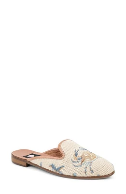 ByPaige Needlepoint Crab Mule Tan Blue Coral Loafer at Nordstrom,