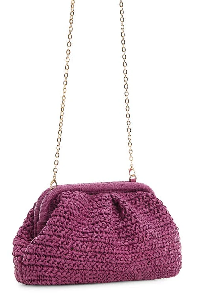 MANGO Woven Frame Clutch in Bright Pink at Nordstrom